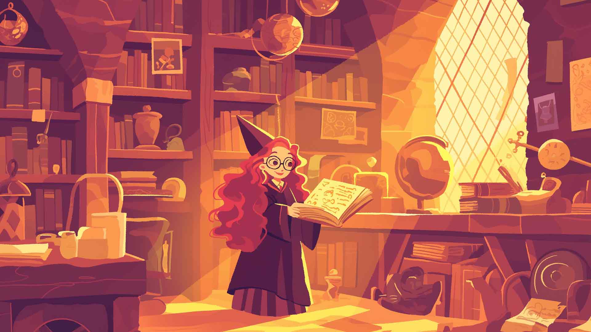 哈利·波特魔法女孩图书馆桌面壁纸