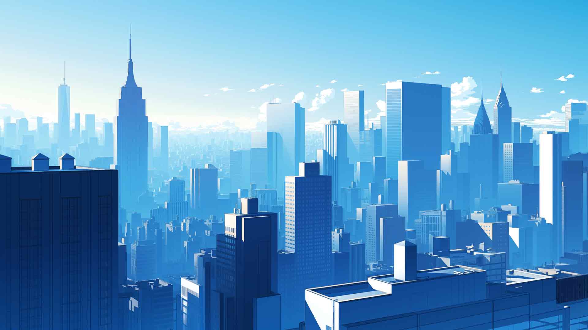 纽约城市景观蓝色桌面壁纸