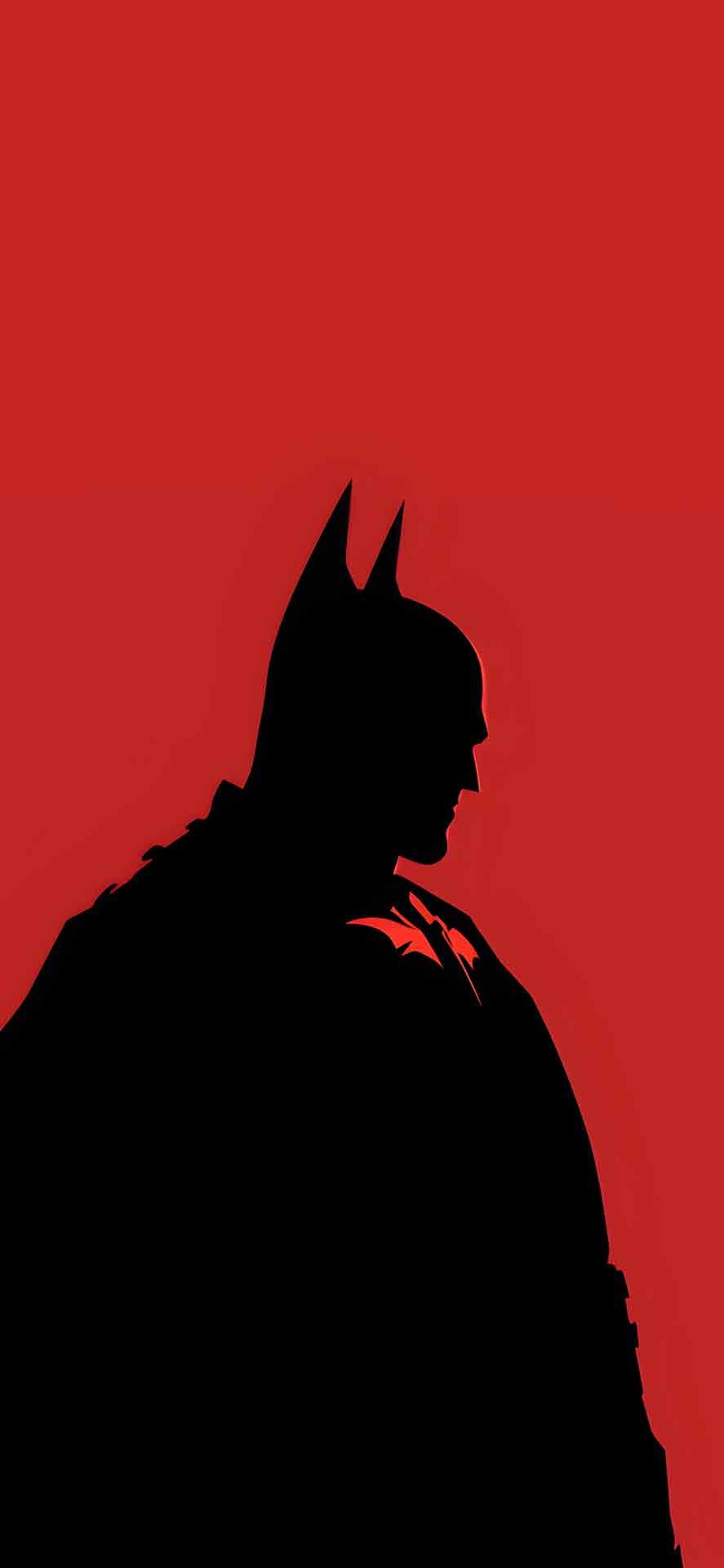 蝙蝠侠极简黑色和红色壁纸