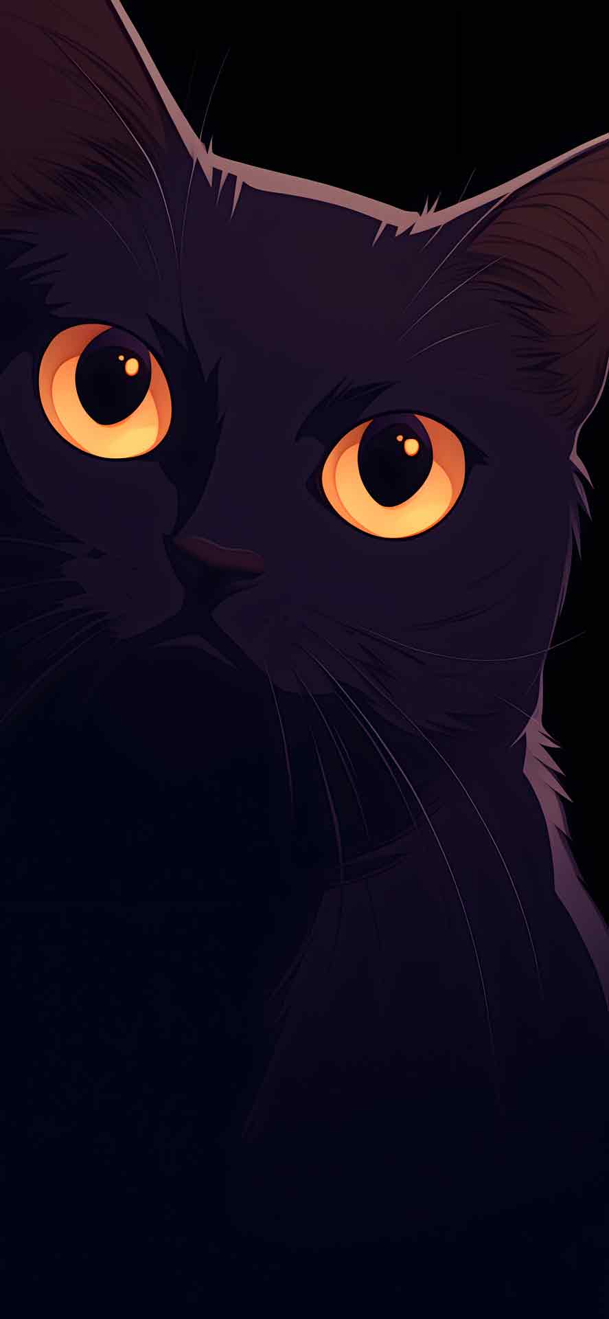 黑猫发光的眼睛壁纸