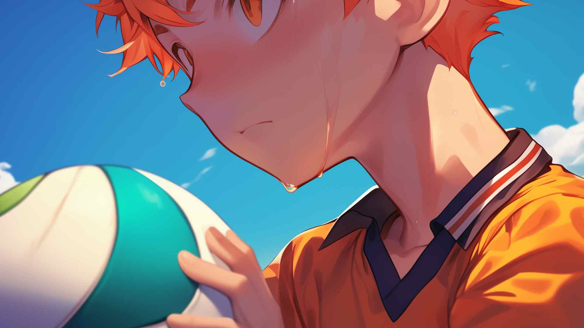 HAIKYUU HINATA 汗流浃背排球桌面壁纸