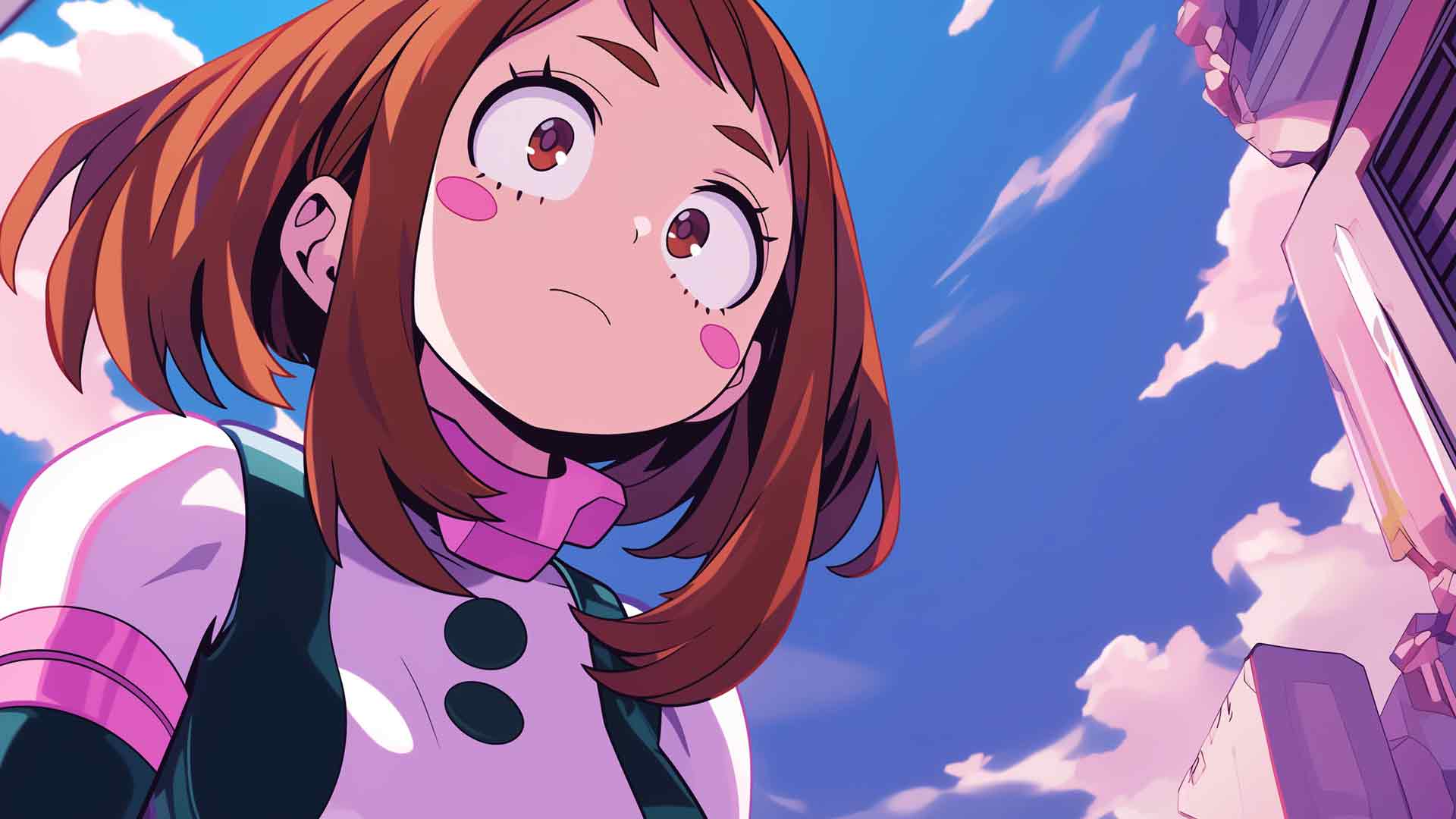 我的英雄学院 OCHACO URARAKA 天空桌面壁纸