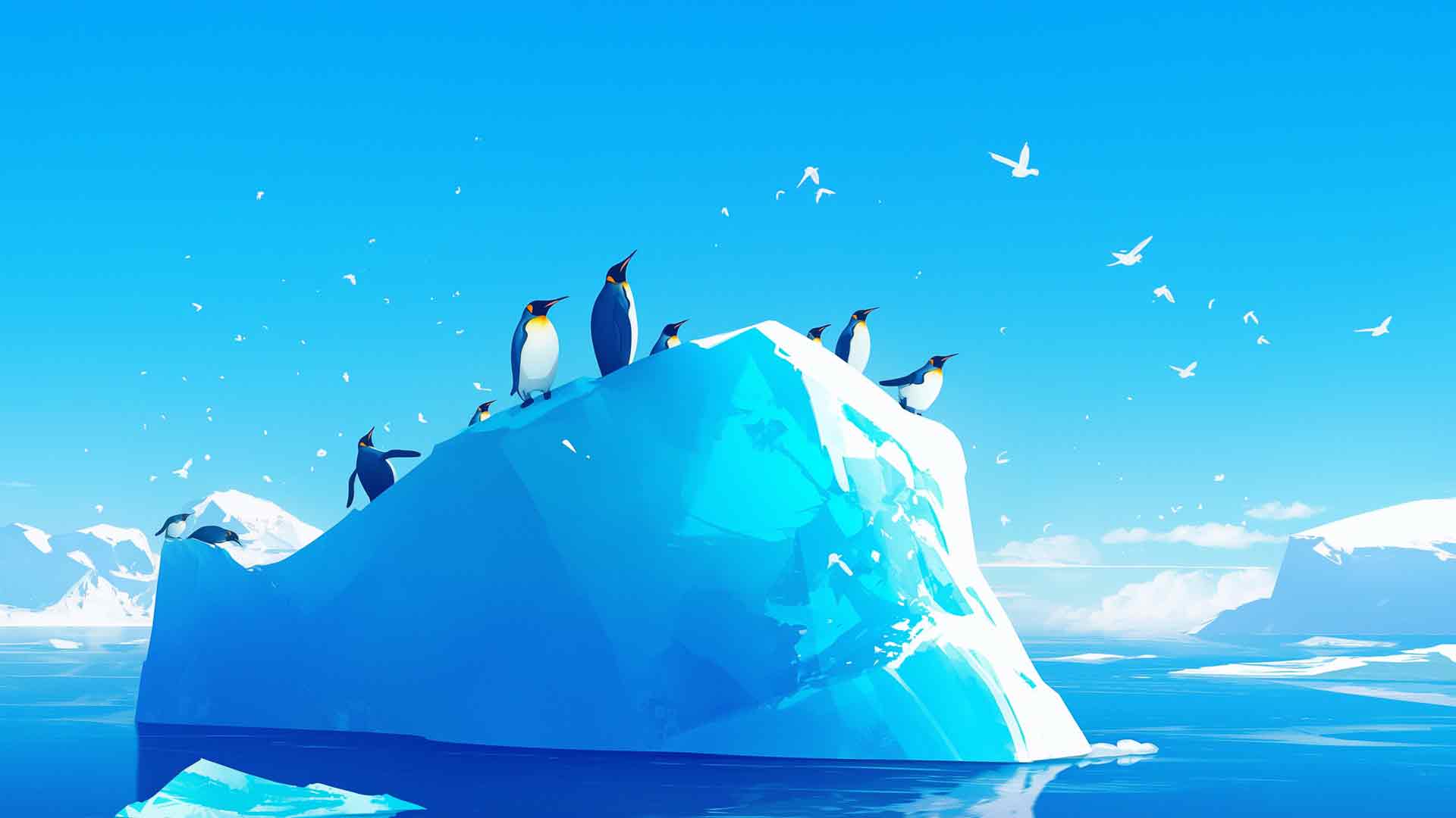 冰山上的美学企鹅桌面壁纸