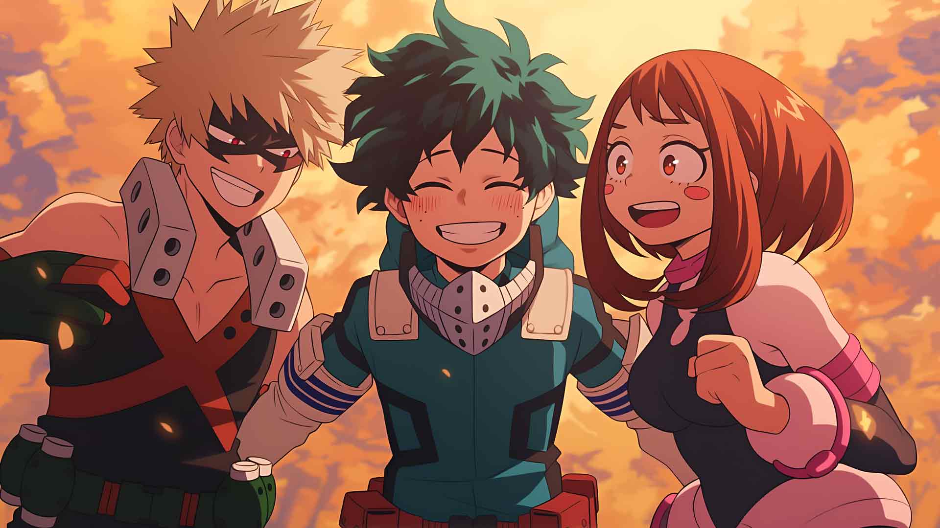 我的英雄学院 DEKU BAKUGO URARAKA 桌面壁纸