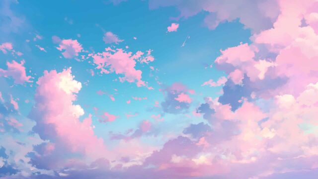 粉色云彩天空背景桌面壁纸