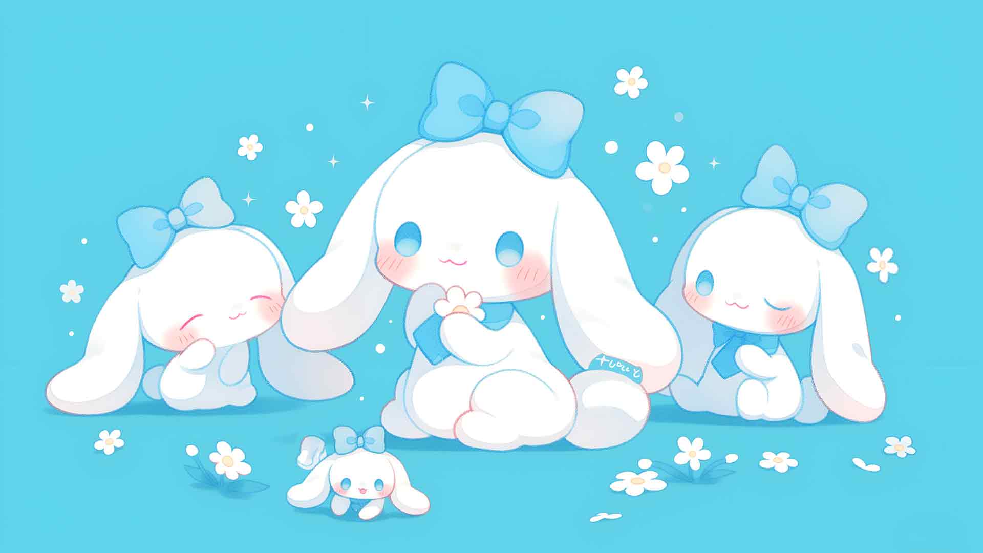 Cinnamoroll Sanrio 可爱蓝色桌面壁纸