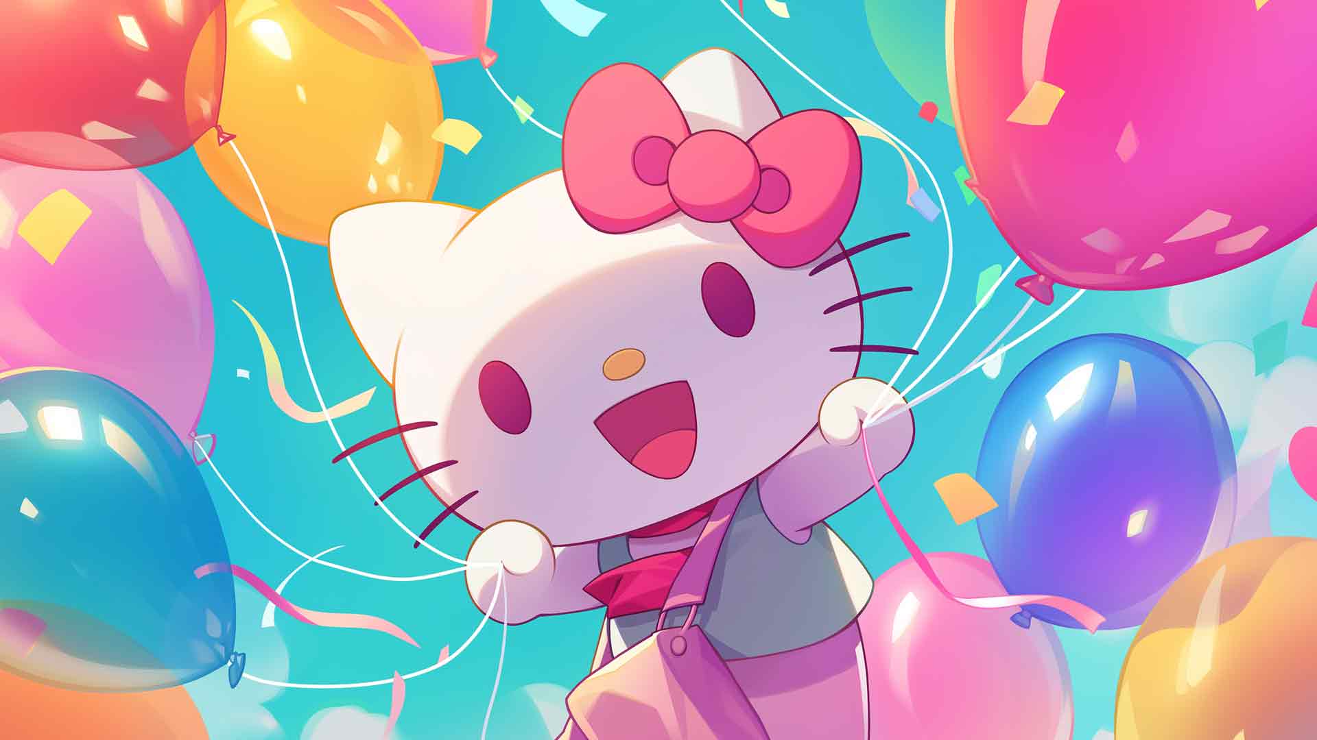 HELLO KITTY 气球桌面壁纸