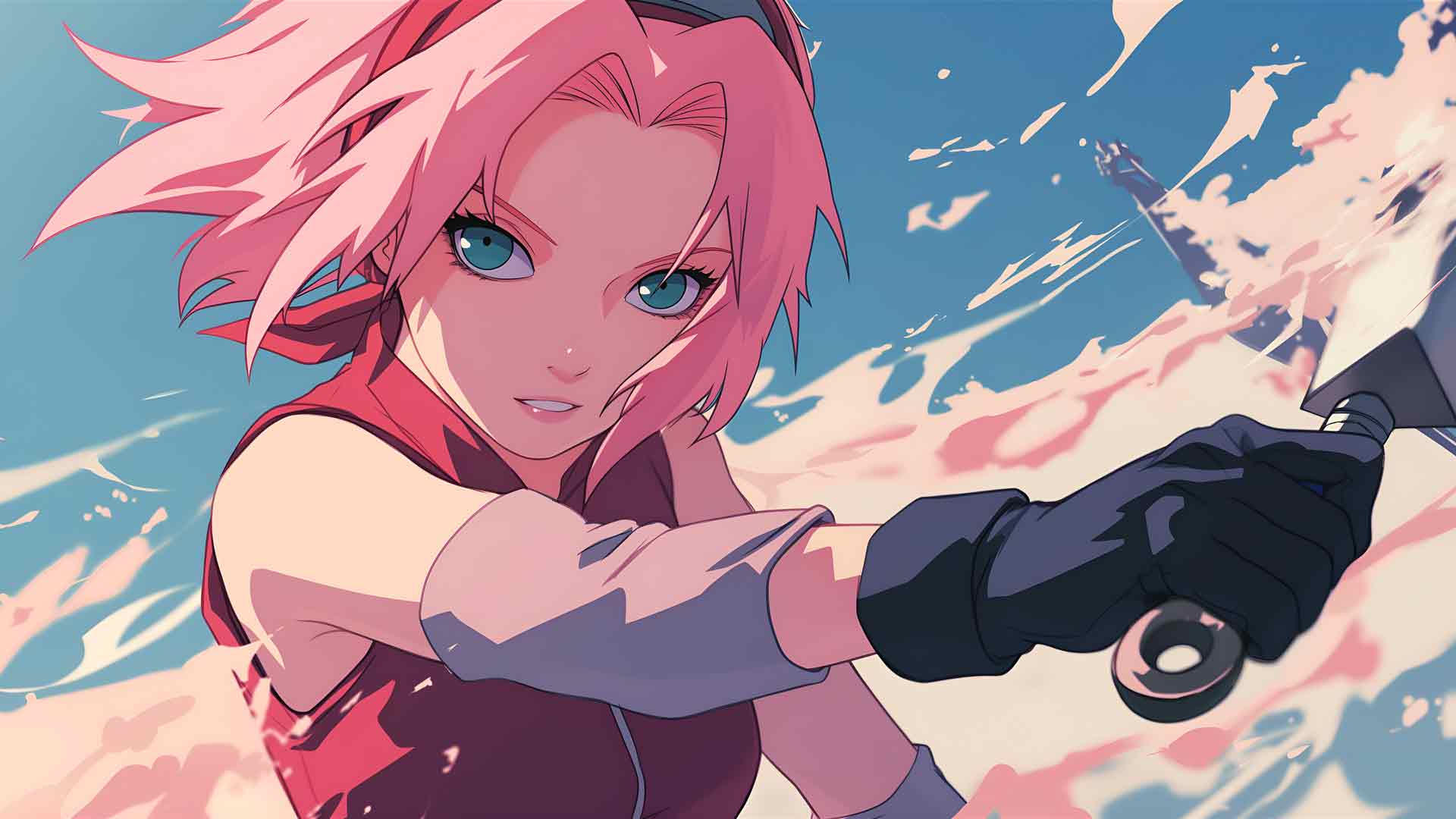 SAKURA NARUTO 战斗准备桌面壁纸