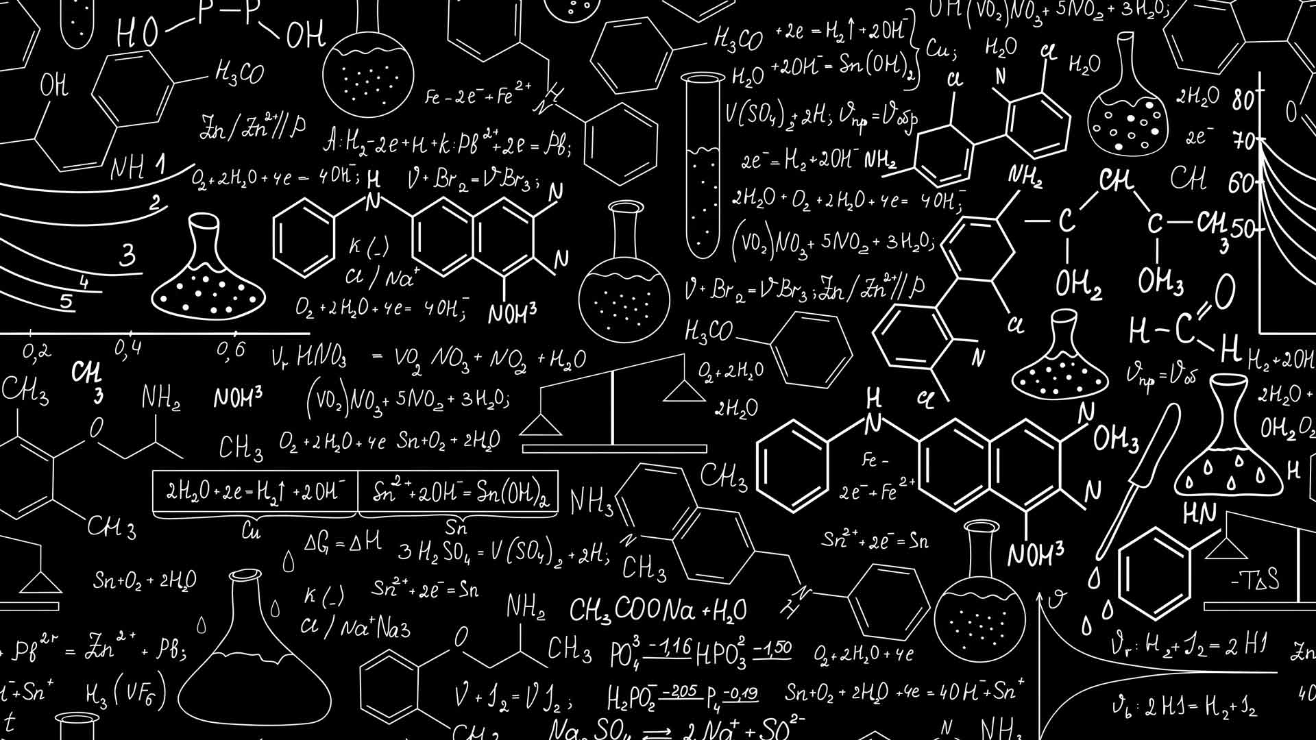 化学黑板方程式科学桌面壁纸