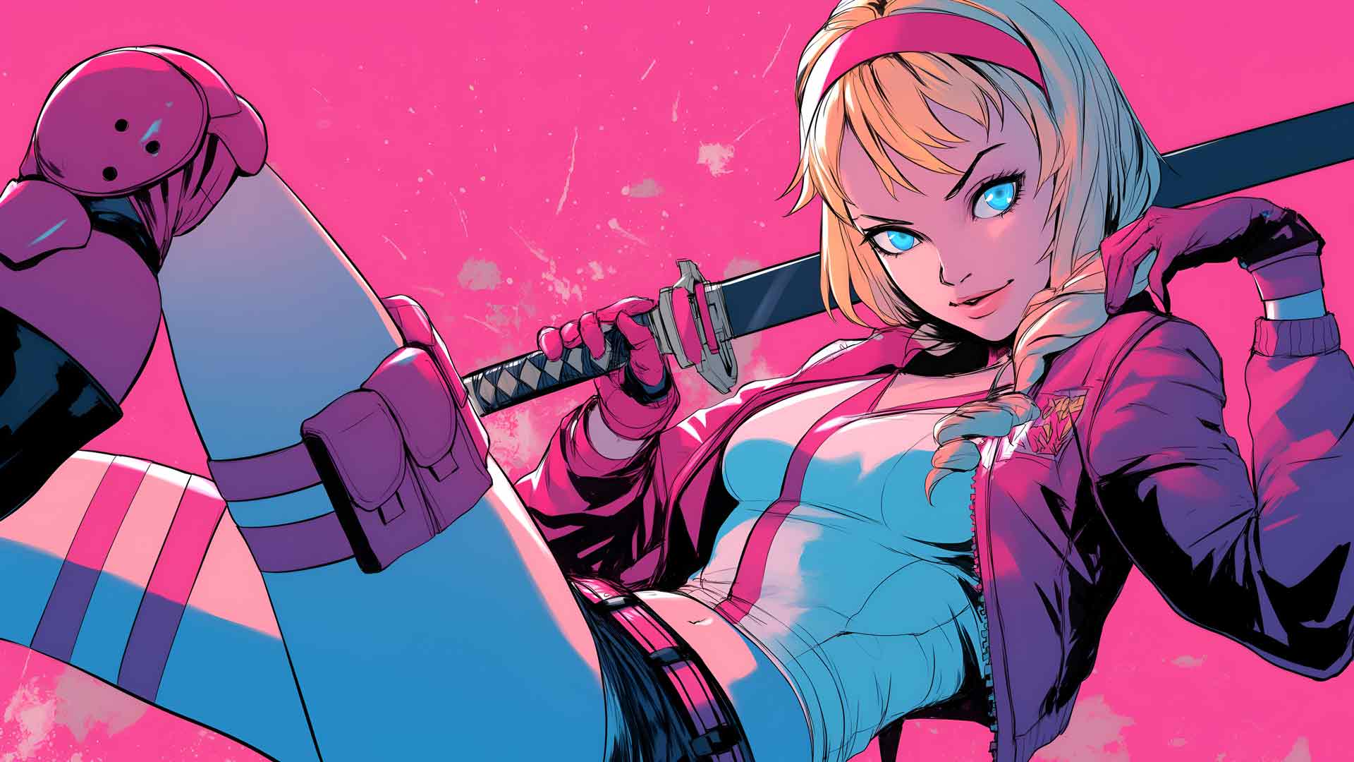 GWENPOOL 粉色漫画风格壁纸