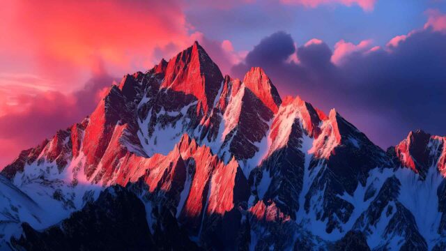 MACOS 红色山峰桌面壁纸
