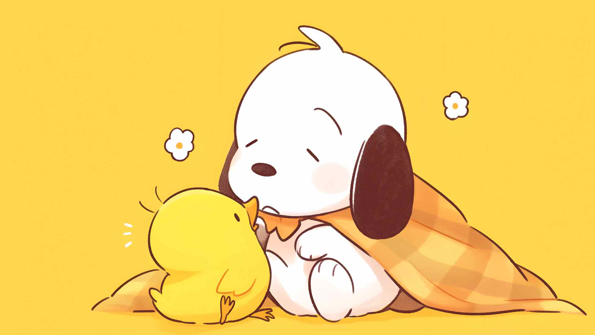 POCHACCO CHICK 黄色背景 桌面壁纸