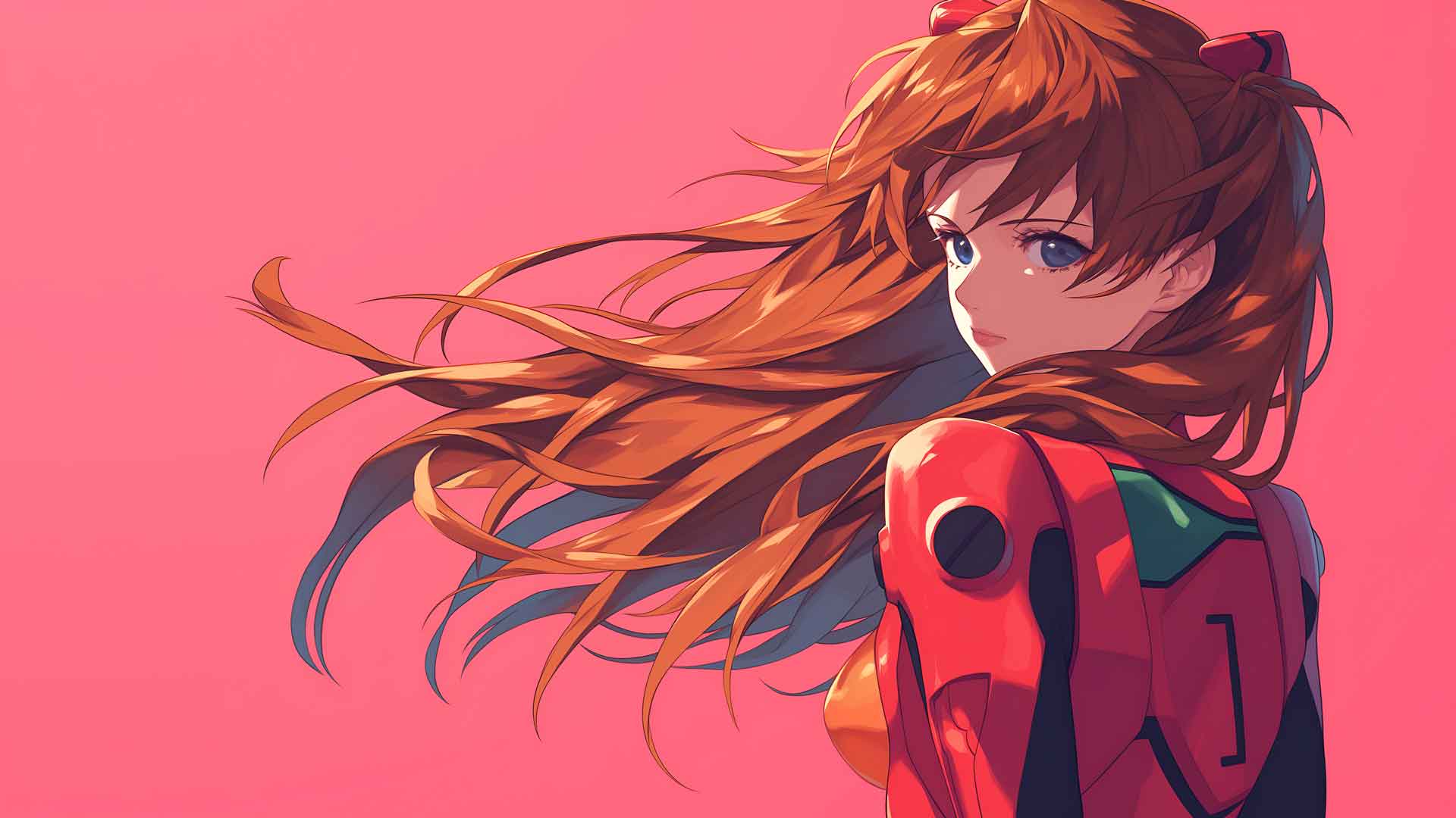 ASUKA LANGLEY 粉红色背景桌面壁纸