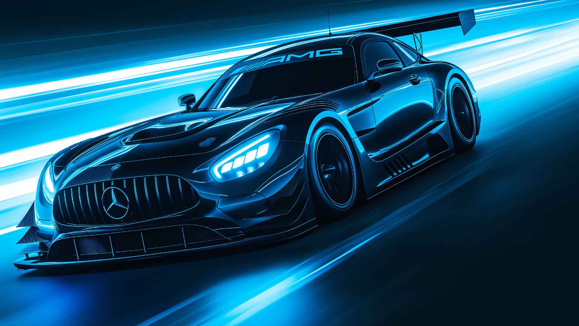 梅赛德斯 AMG GT3 速度模糊桌面壁纸