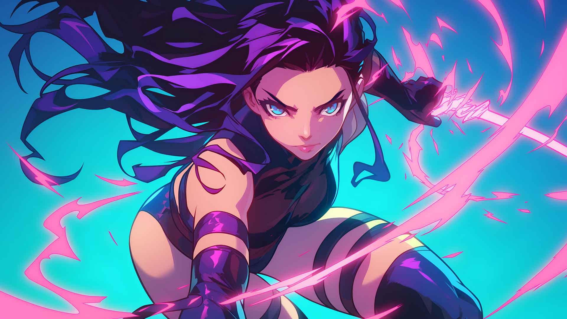 PSYLOCKE 能量剑姿势桌面壁纸