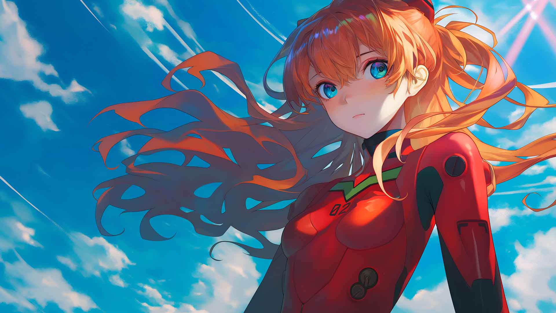 明日香·兰格雷日落微风桌面壁纸