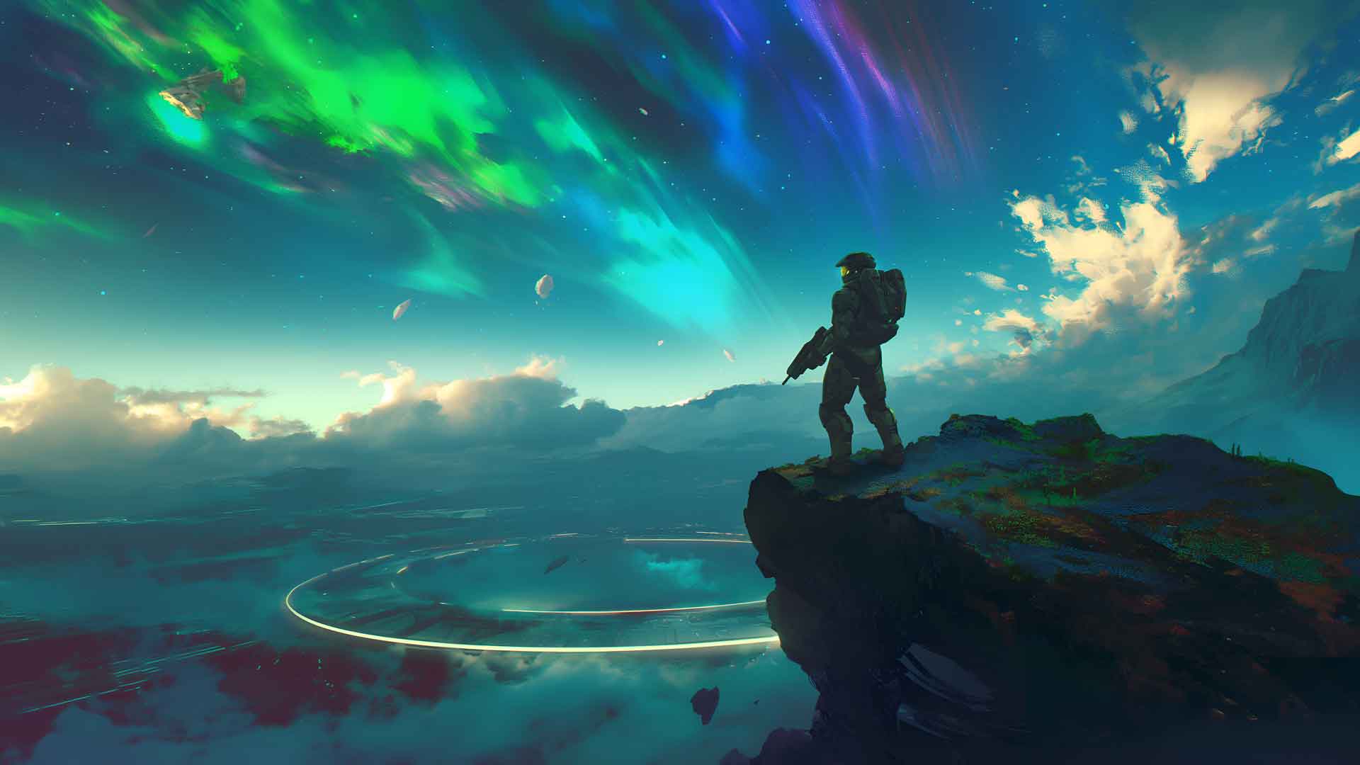 士官长北极光科幻桌面壁纸