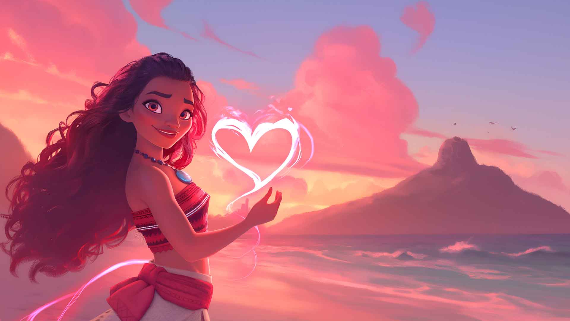 MOANA 海洋之心 情人节桌面壁纸