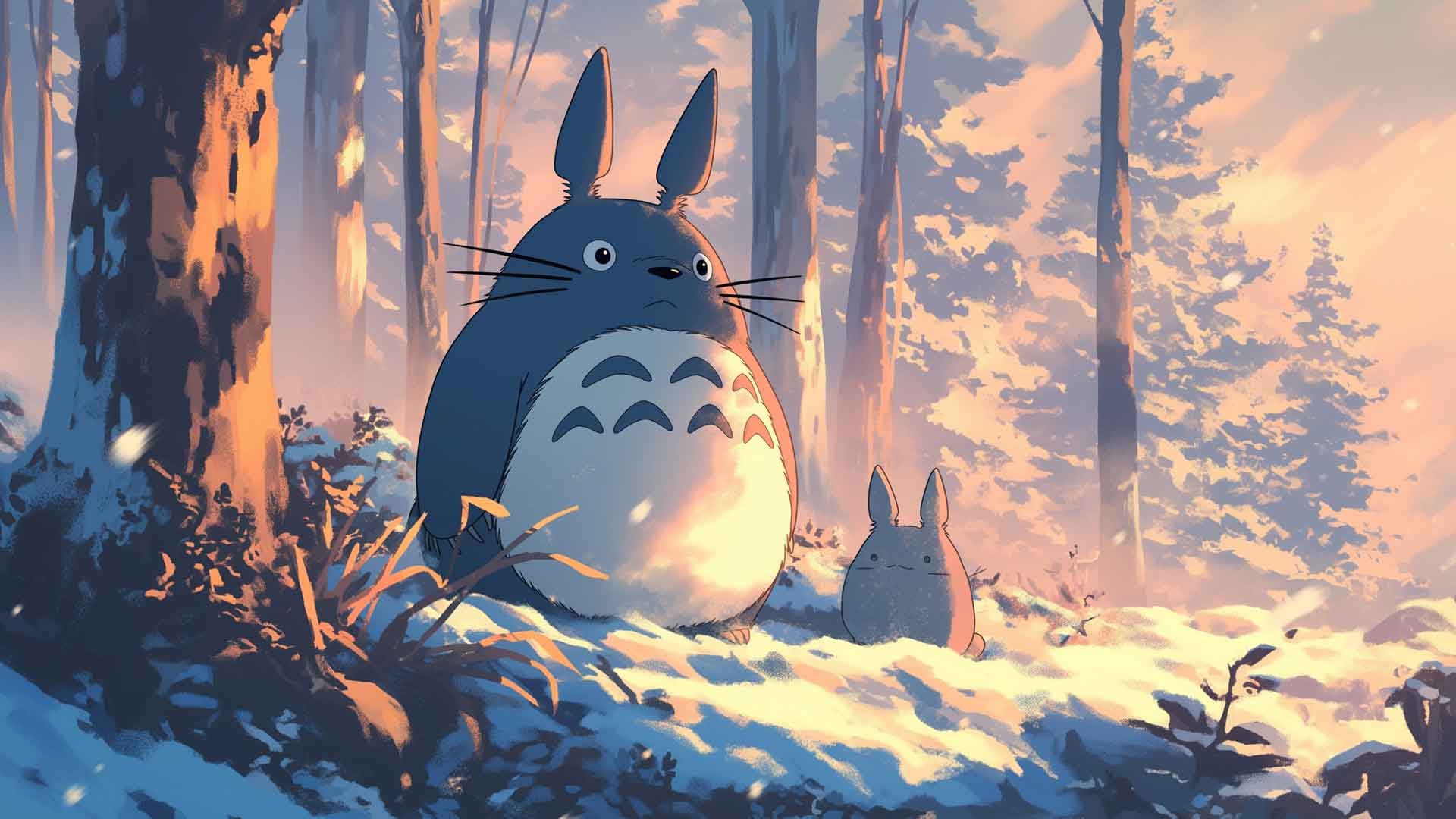 龙猫 龙猫在雪中桌面壁纸
