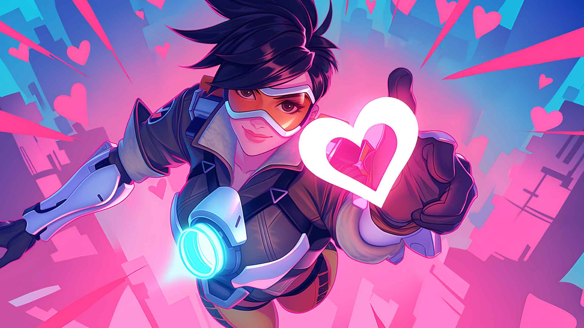 TRACER 守望先锋情人节桌面壁纸
