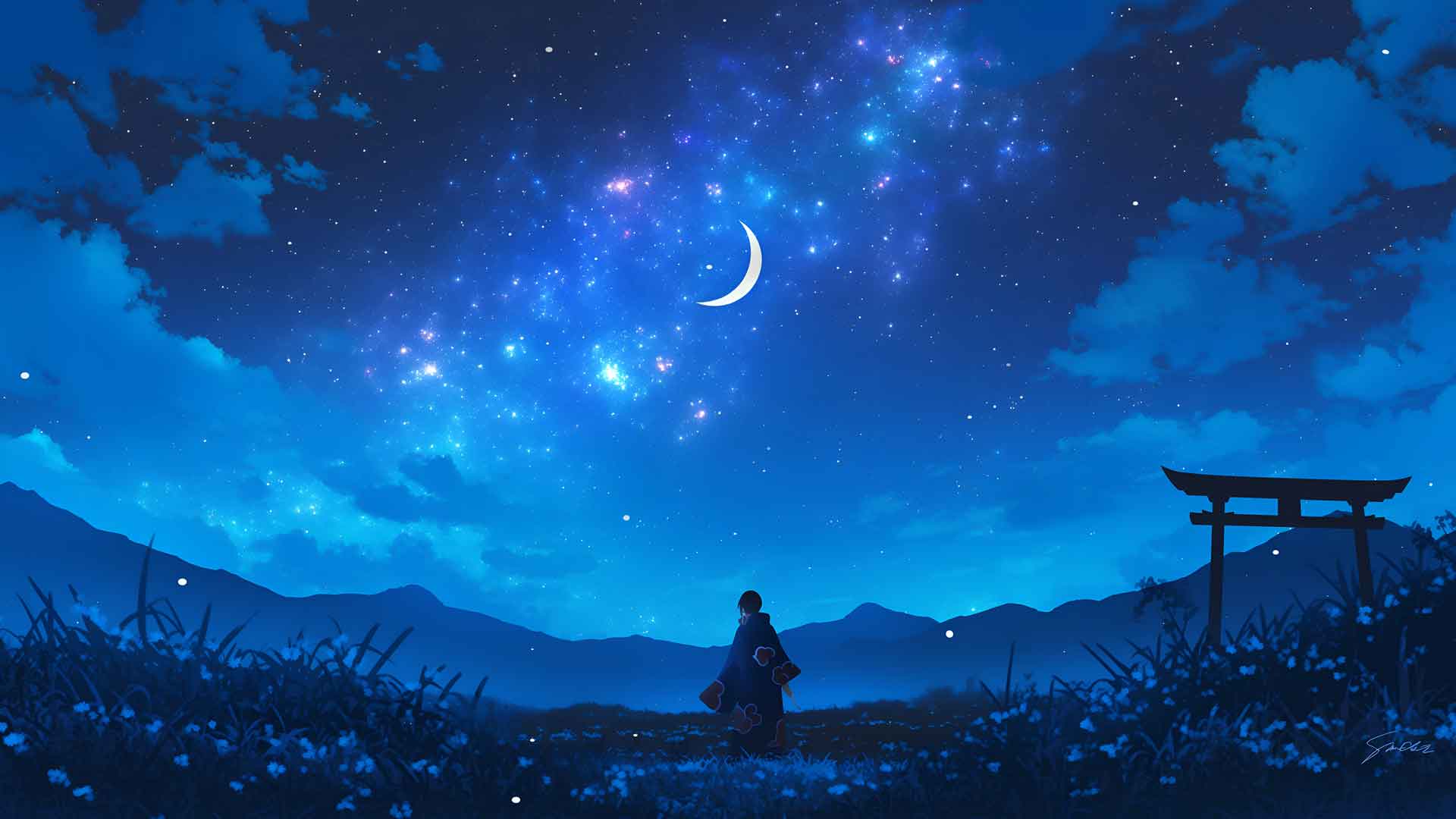 宇智波鼬月光动漫风景桌面壁纸
