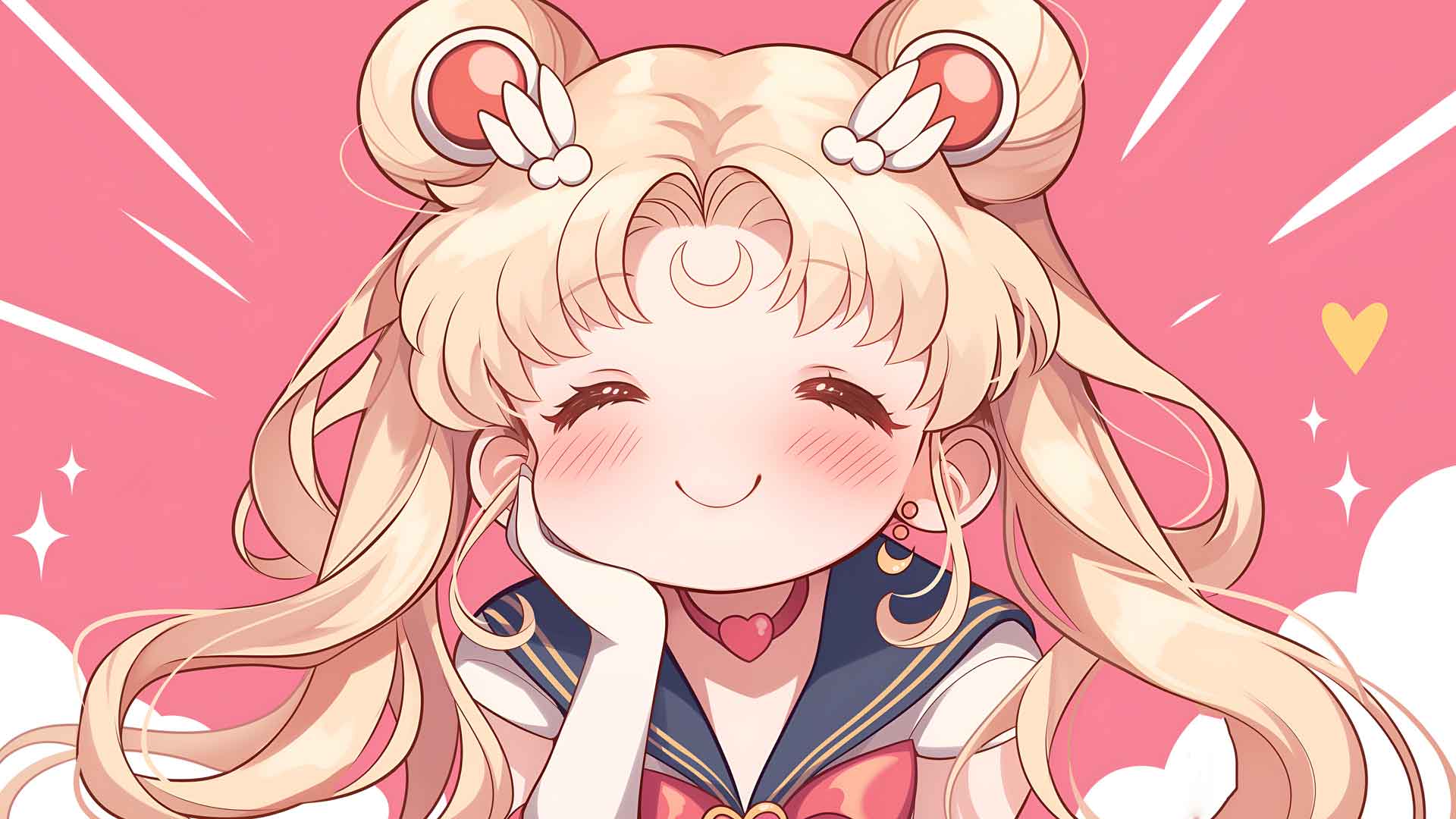 美少女战士可爱 CHIBI 粉色 桌面壁纸