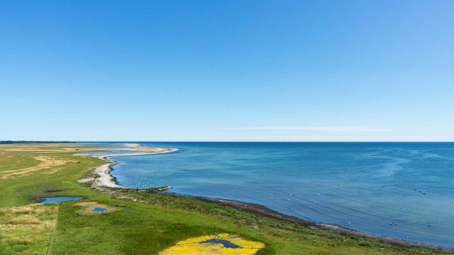 海岸线，草地，厄兰岛，克里斯蒂安诺佩尔，瑞典