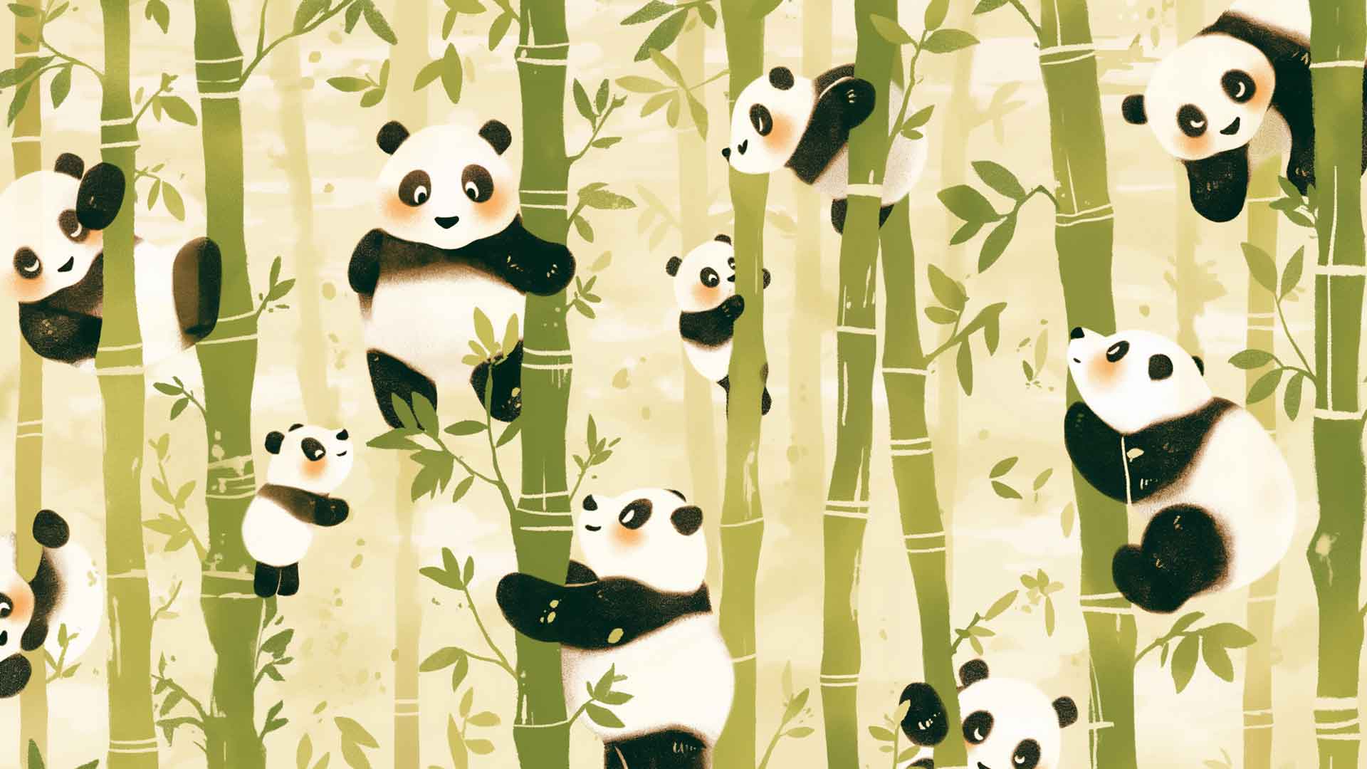 熊猫竹林桌面壁纸