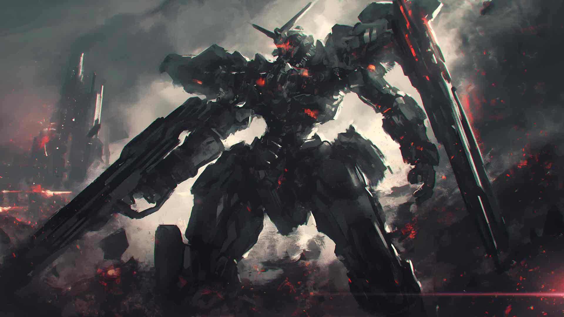 装甲核心黑色机甲战场桌面壁纸