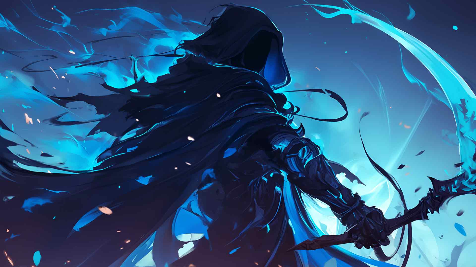 死神与蓝色镰刀桌面壁纸