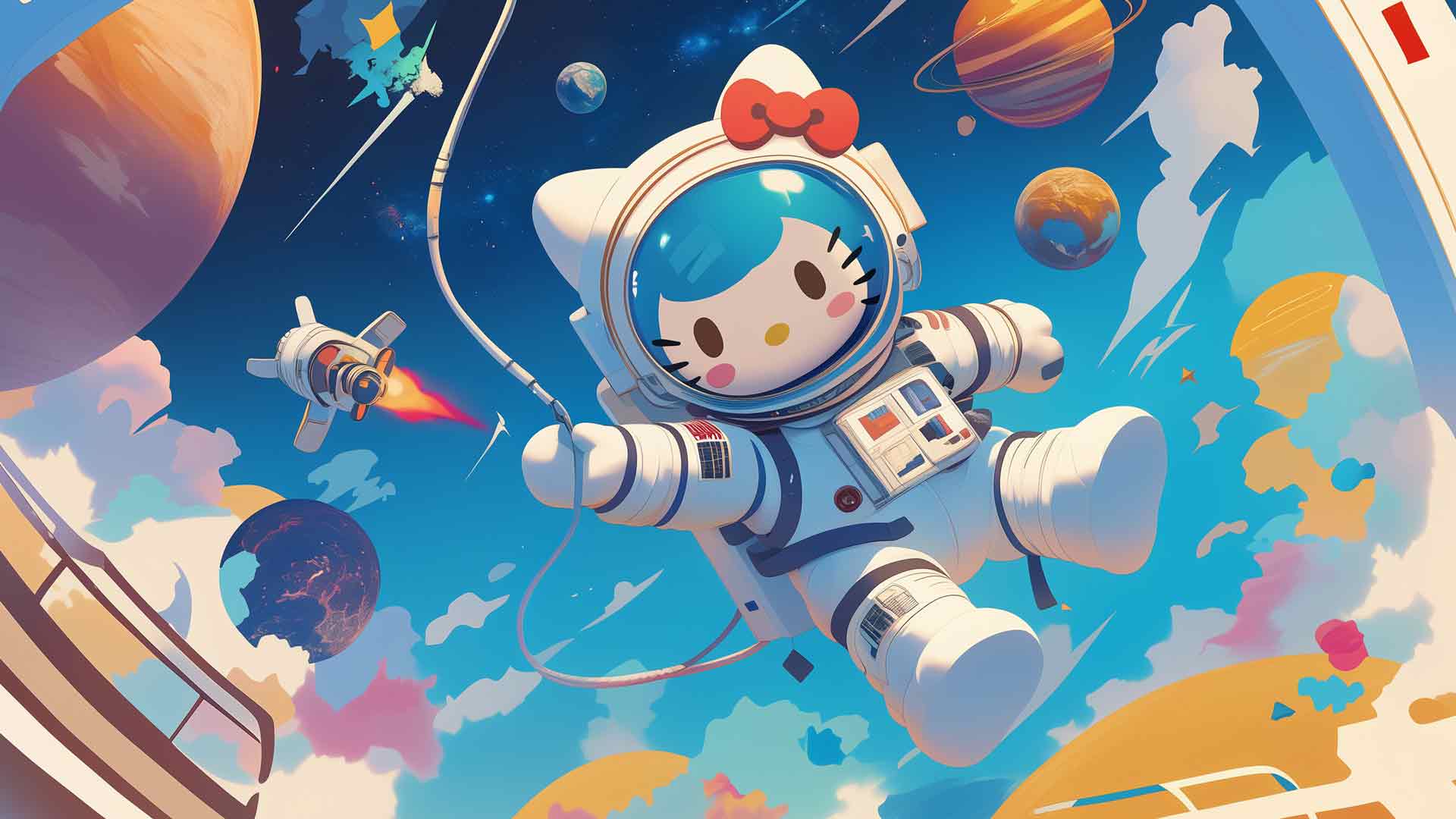 Hello Kitty 太空任务桌面壁纸