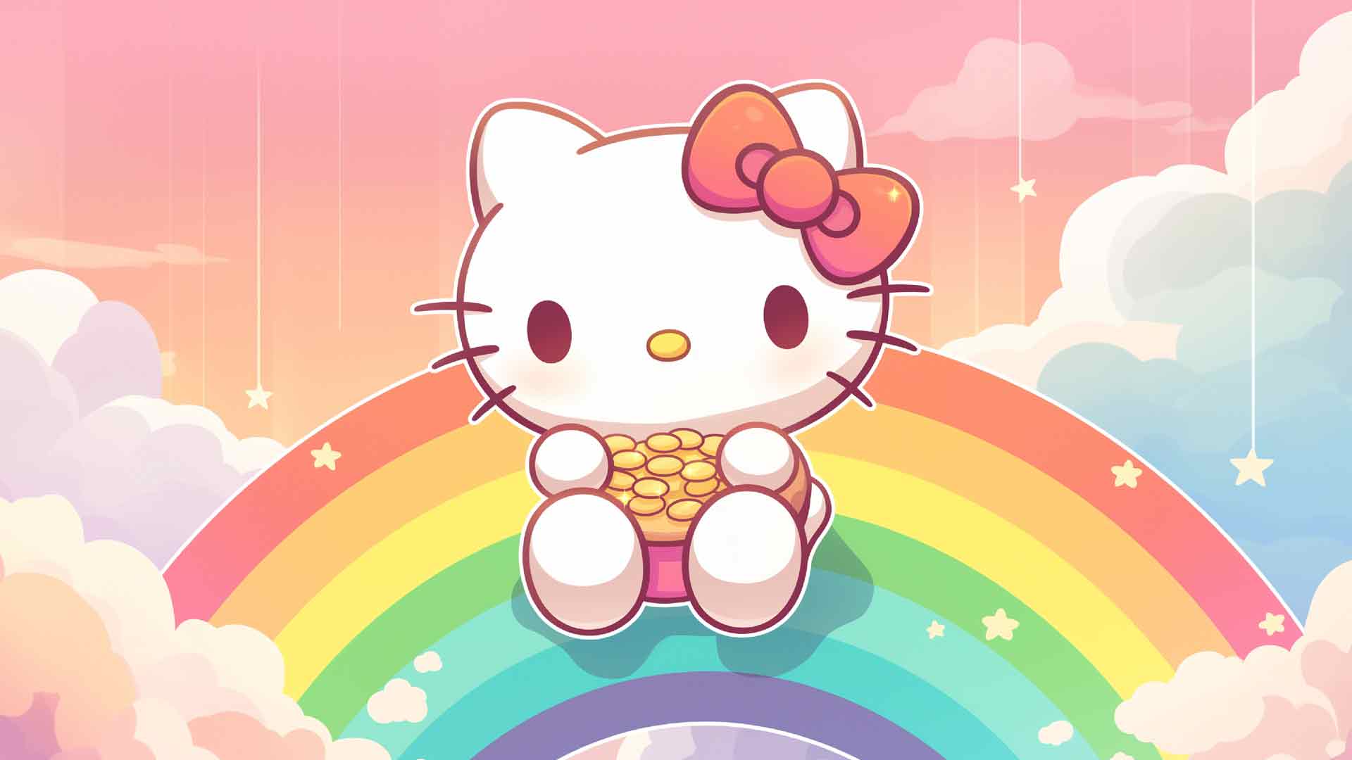 Hello Kitty 与饼干桌面壁纸