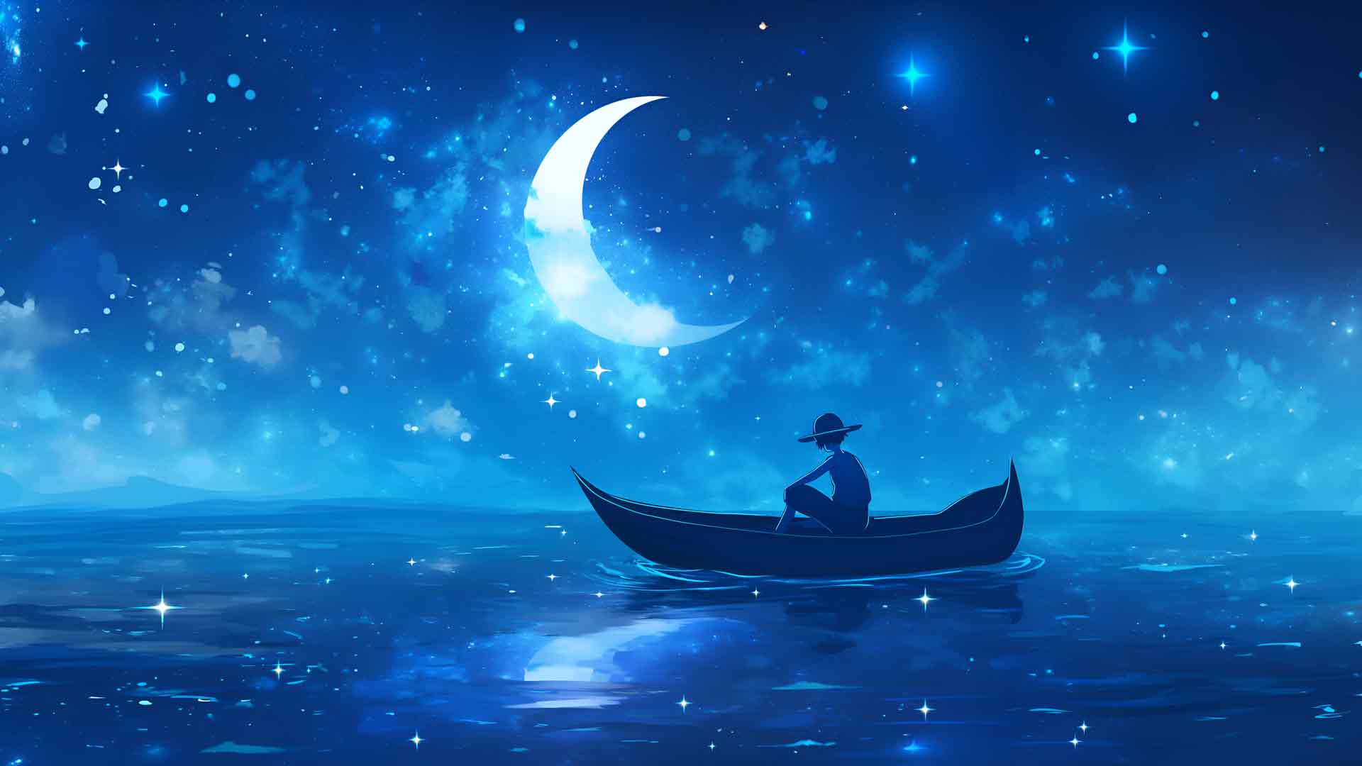 路飞星夜船之旅桌面壁纸