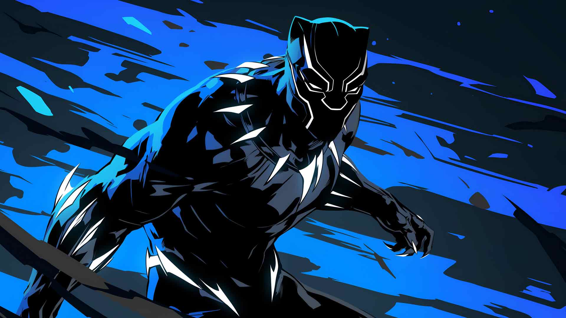 漫威漫画黑豹蓝色能量桌面壁纸