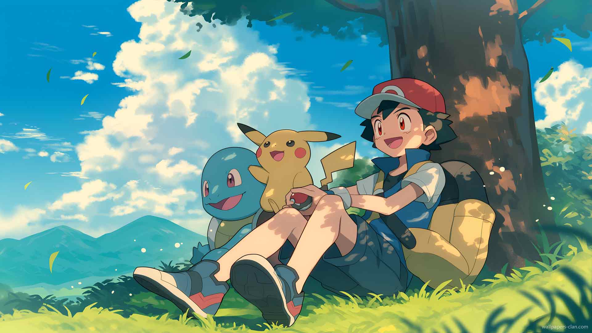 树下的神奇宝贝伙伴们桌面壁纸