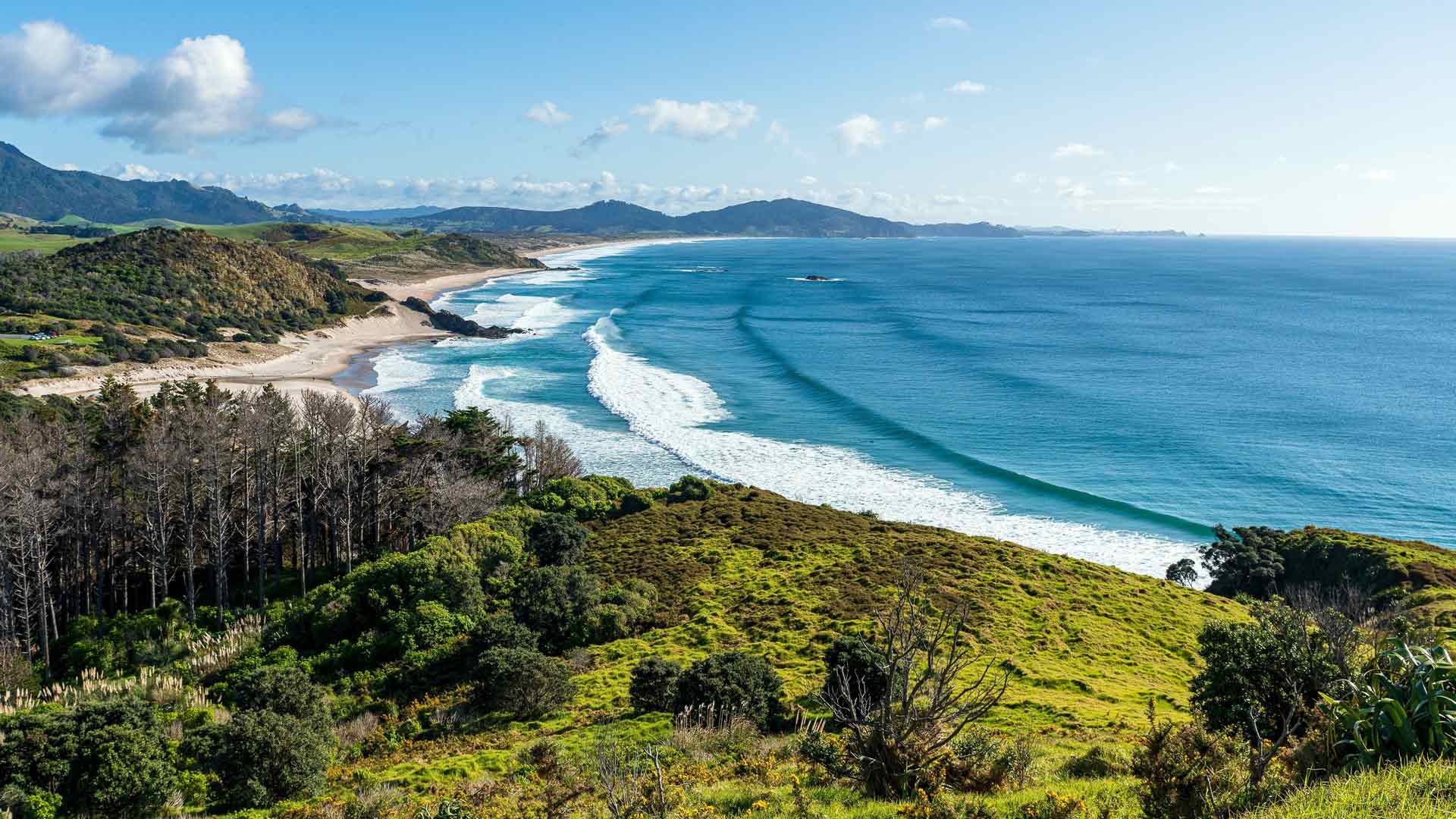 蓝色太平洋海湾海岸海滩全景 5K