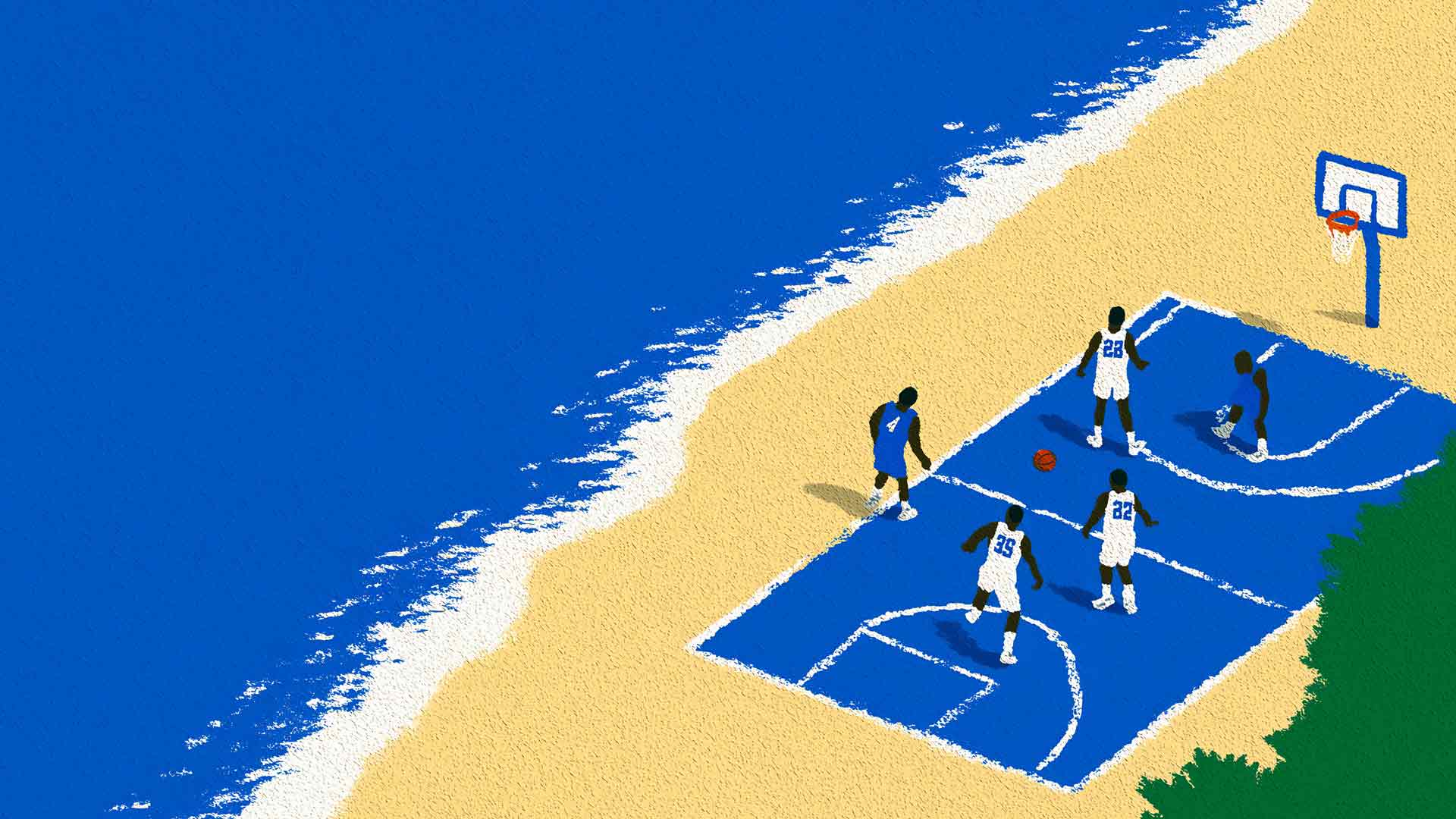 沙滩篮球扣篮大赛桌面壁纸