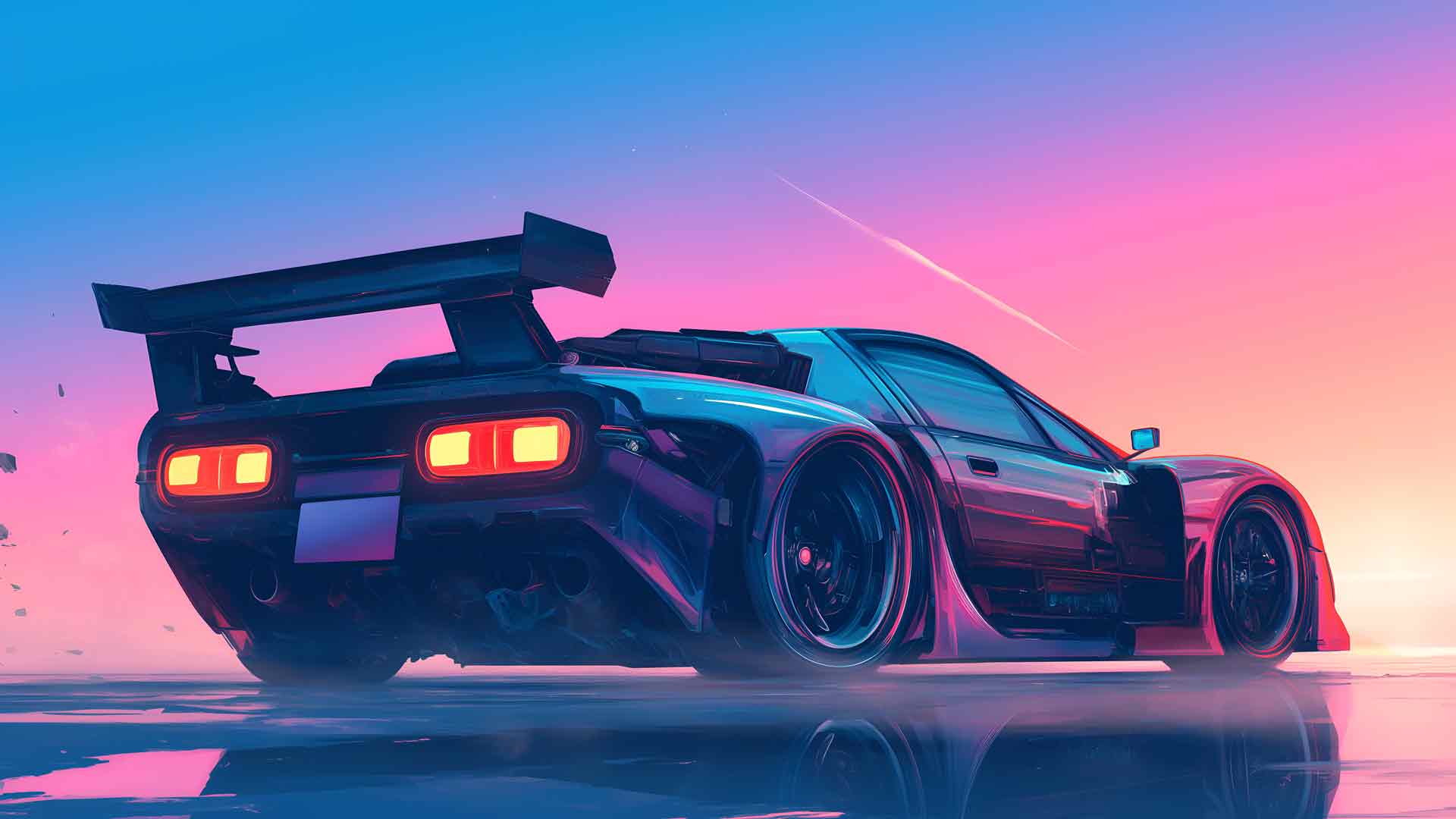 汽车复古未来派桌面壁纸