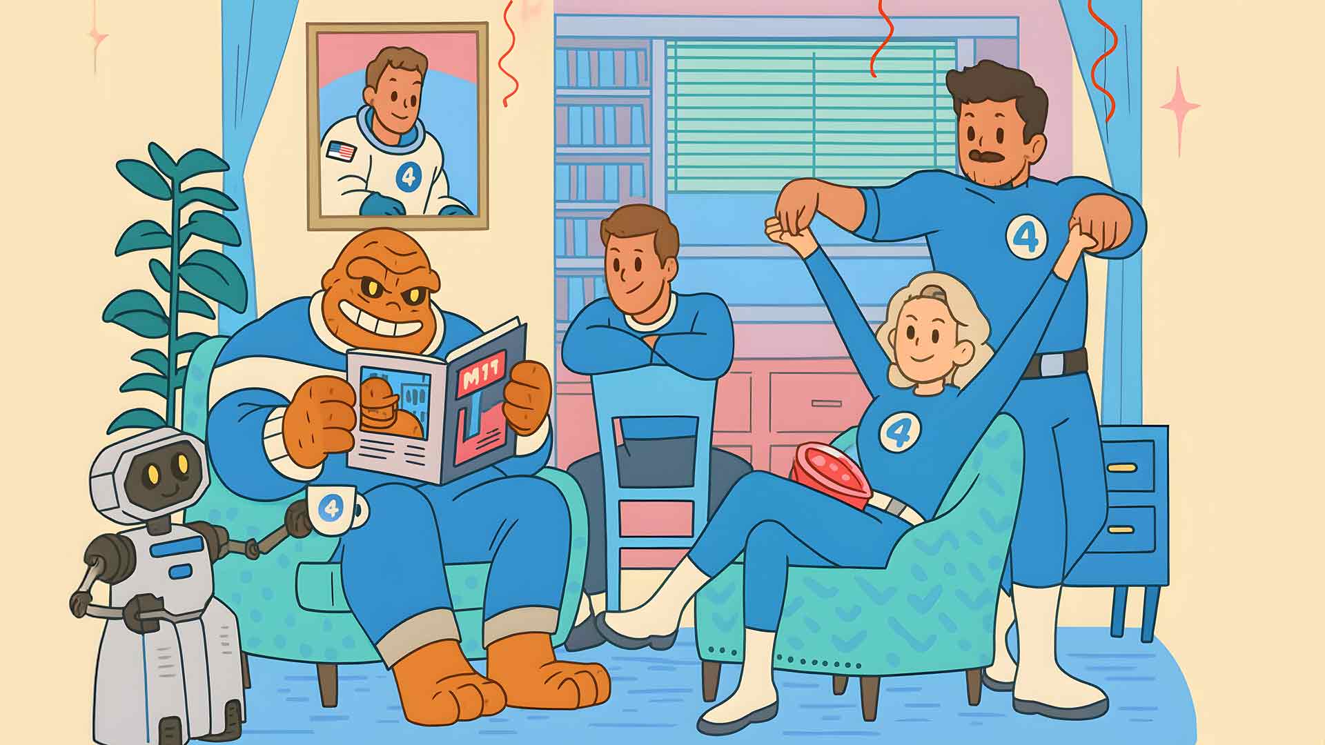 神奇四侠在家放松桌面壁纸