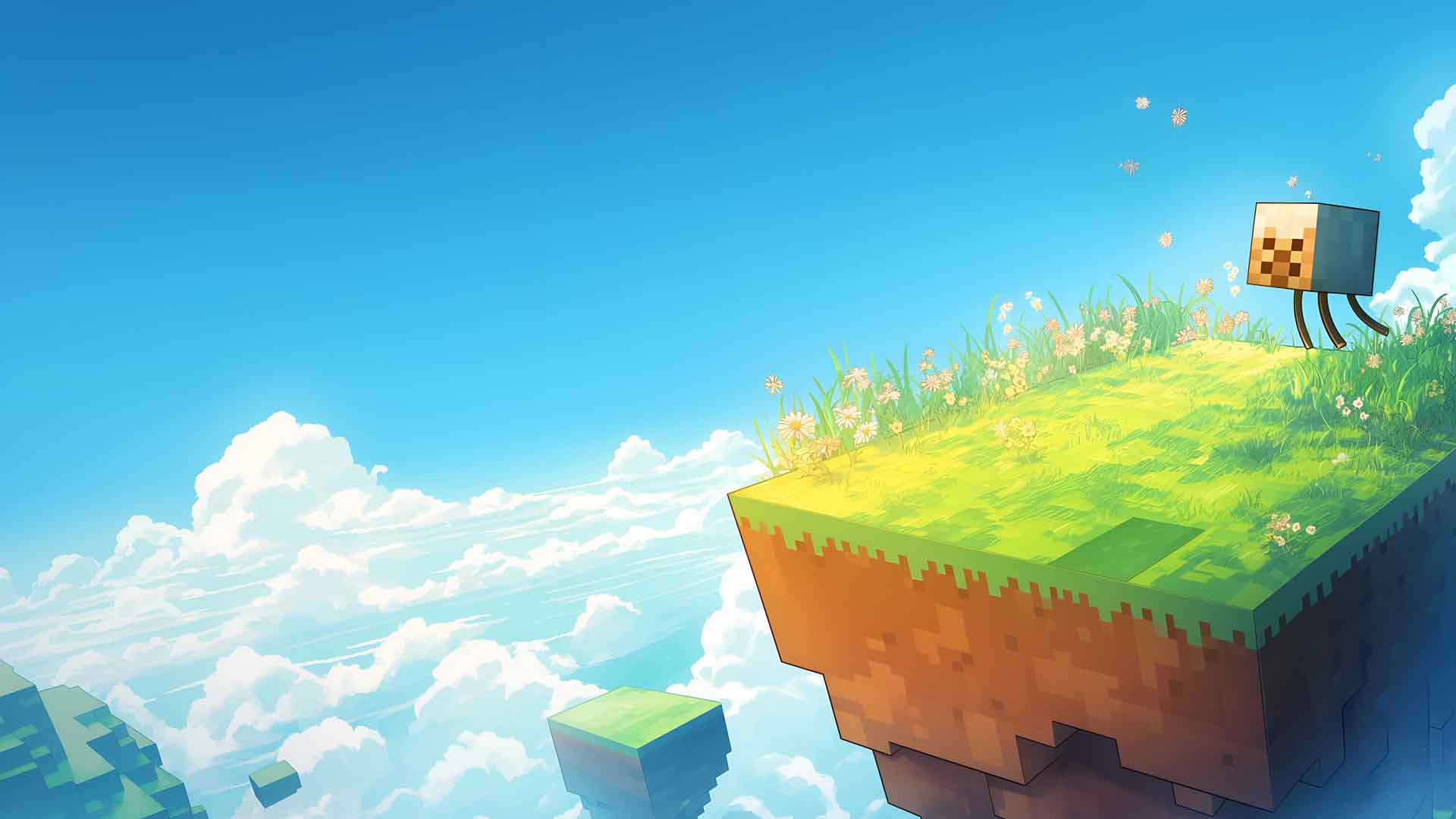 我的世界漂浮岛云天空桌面壁纸