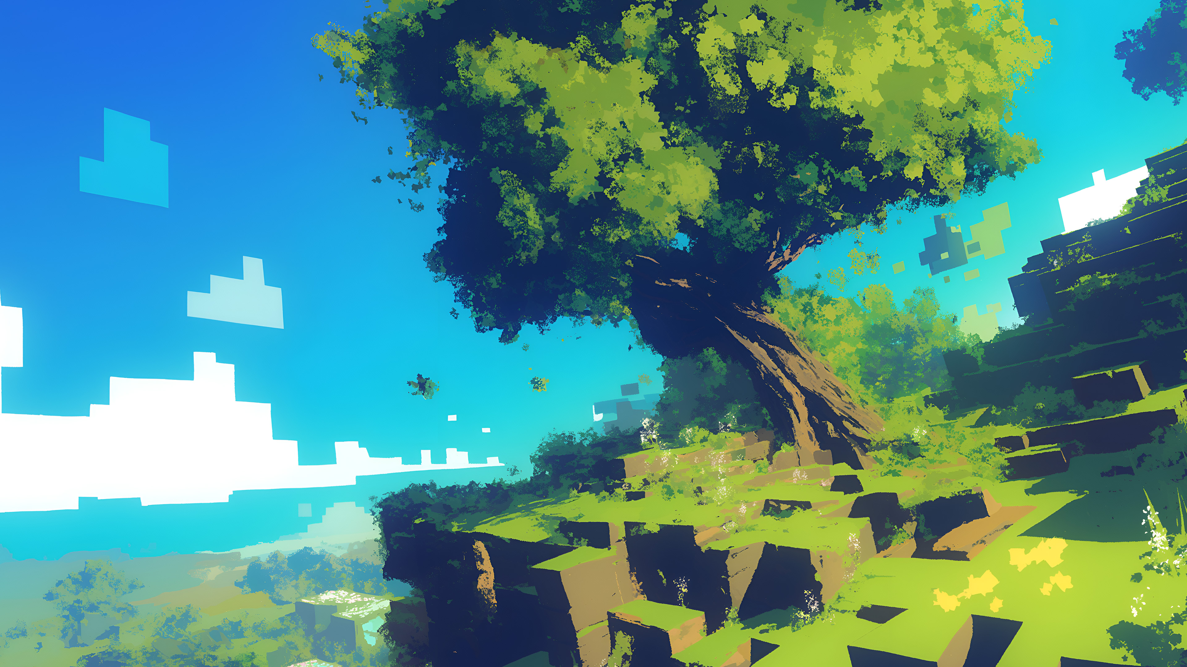 Minecraft 像素完美自然桌面壁纸