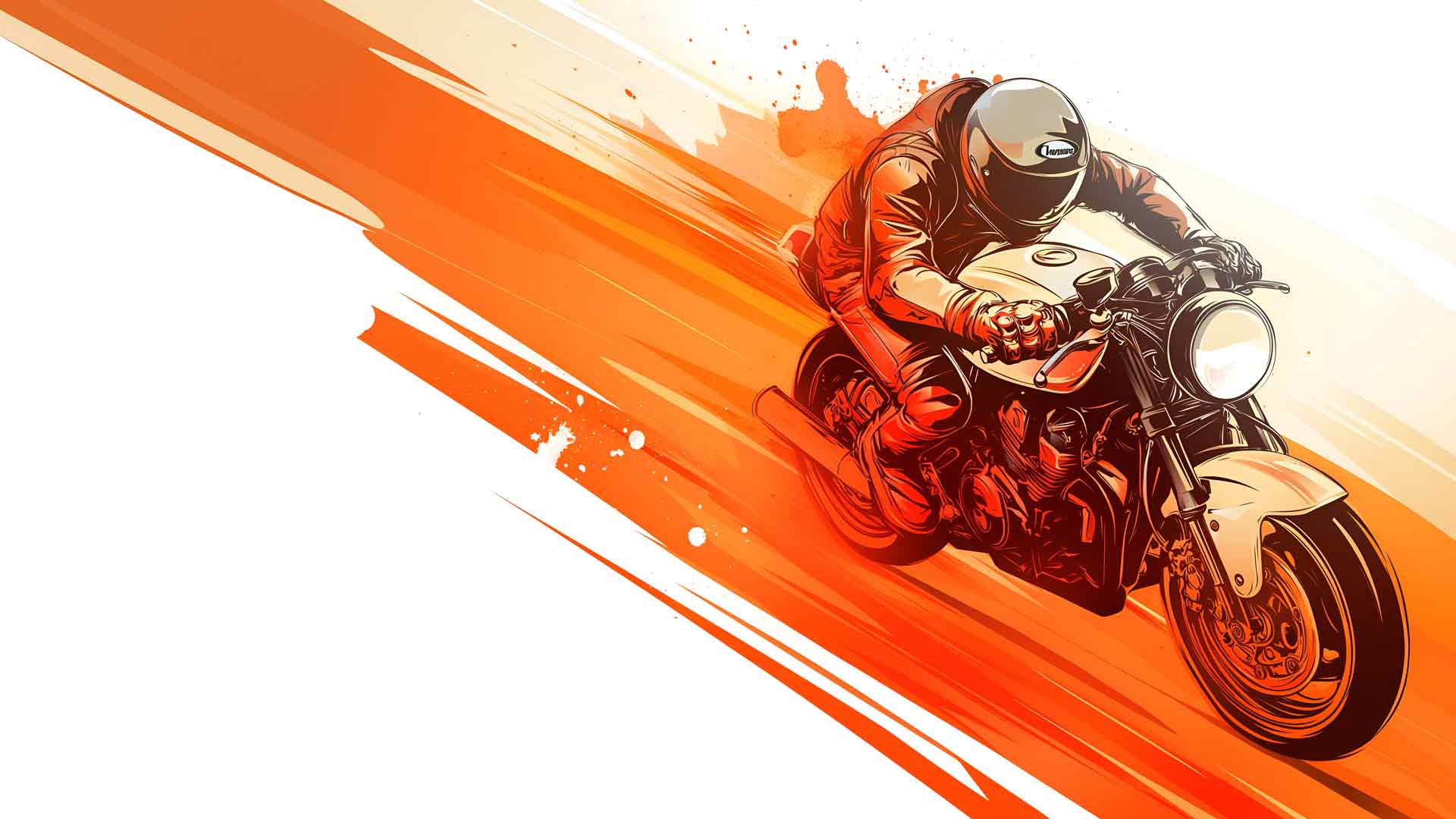 摩托赛车橙色模糊桌面壁纸