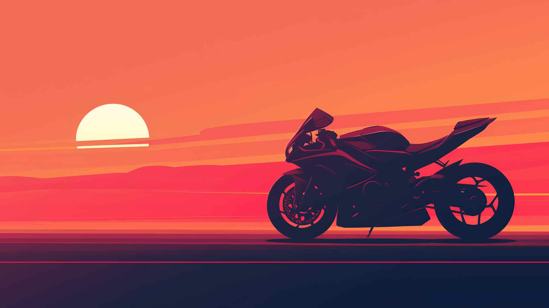 摩托车快速骑行桌面壁纸
