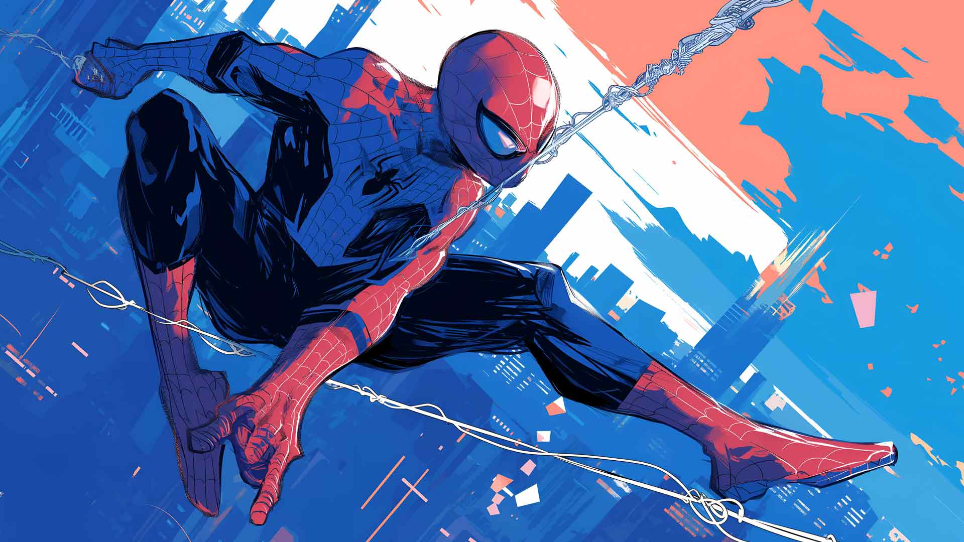 蜘蛛侠在纽约荡秋千桌面壁纸