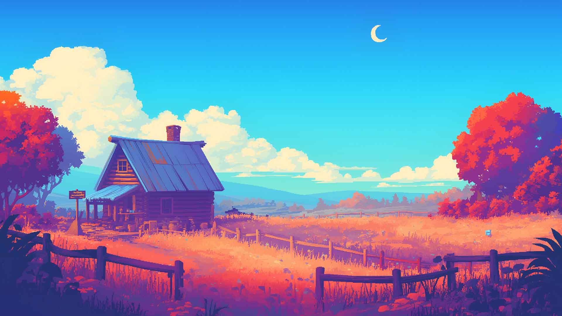 星露谷物语乡村日落桌面壁纸