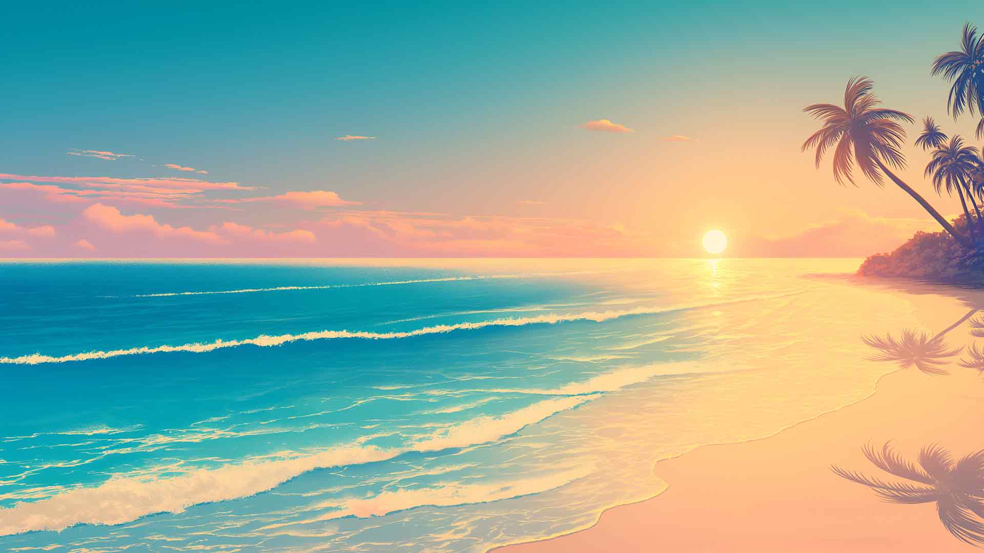 热带海滩天堂风景桌面壁纸