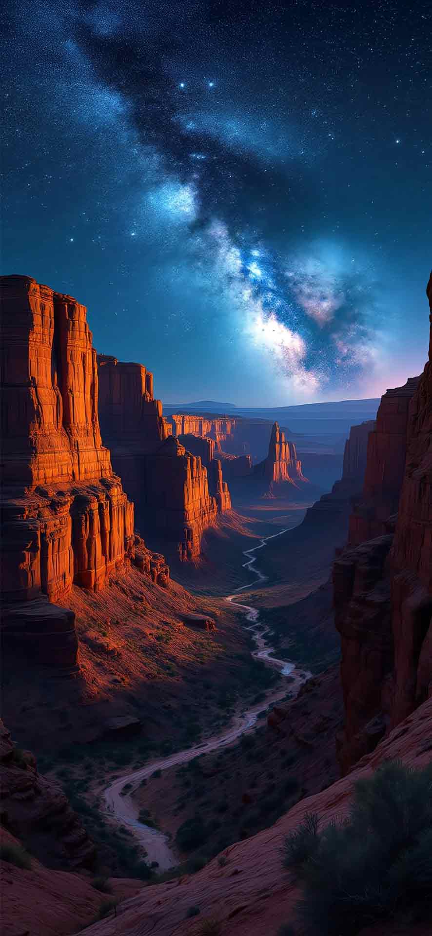 沙漠山脉星系壁纸