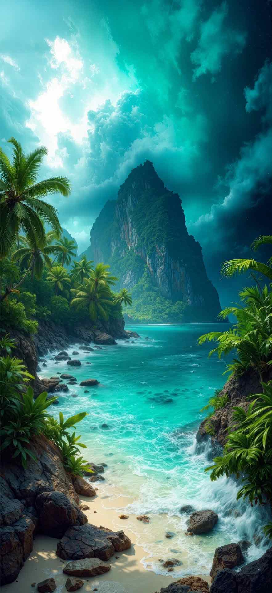 热带山景 iOS 26 手机壁纸