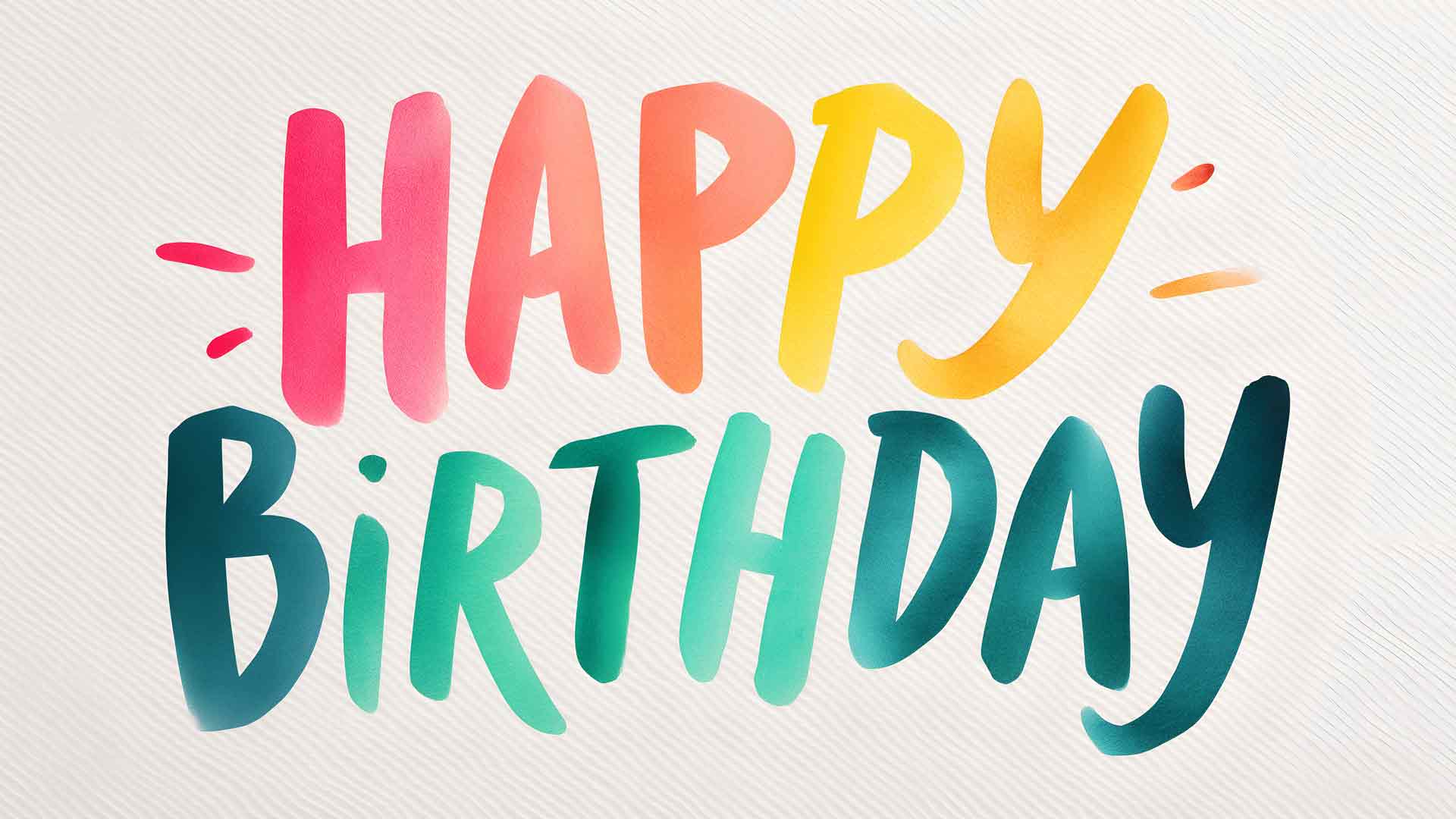多彩的生日快乐水彩桌面壁纸