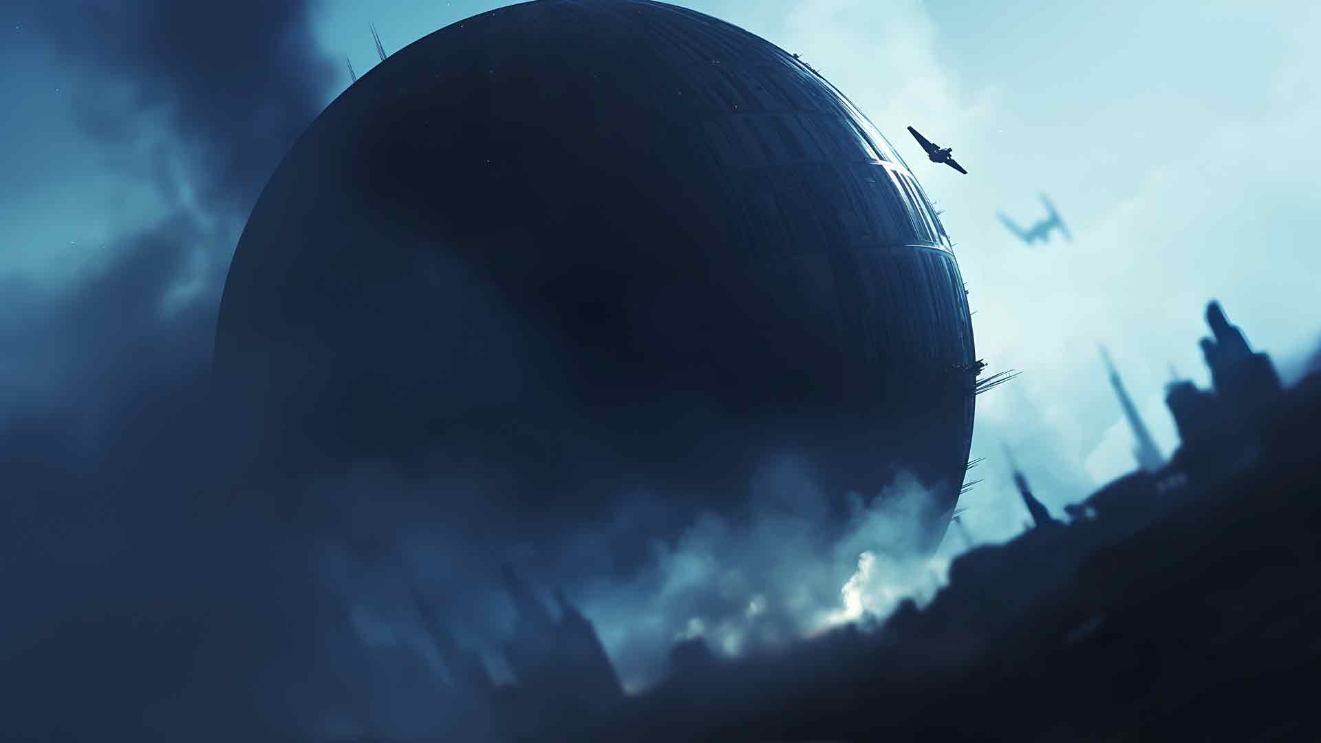 死星星际战斗机阴影场景桌面壁纸